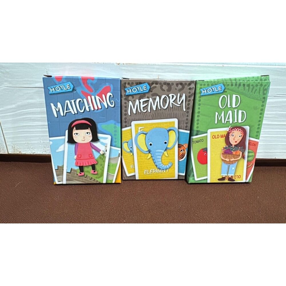 3 Card Games Hoyle's Matching, Memory and Old Maids